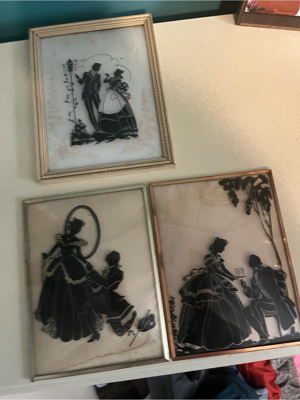 Reverse painted silhouettes